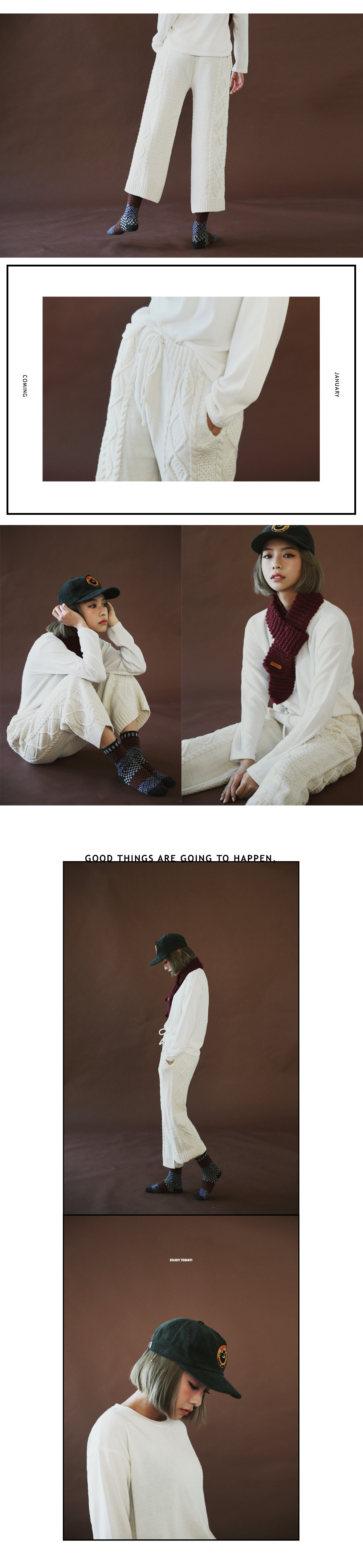 <font color=red><b>**雑誌mer4月号掲載**</b></font>ケーブルニットワイドパンツ・全2色 | DHOLIC | 詳細画像5