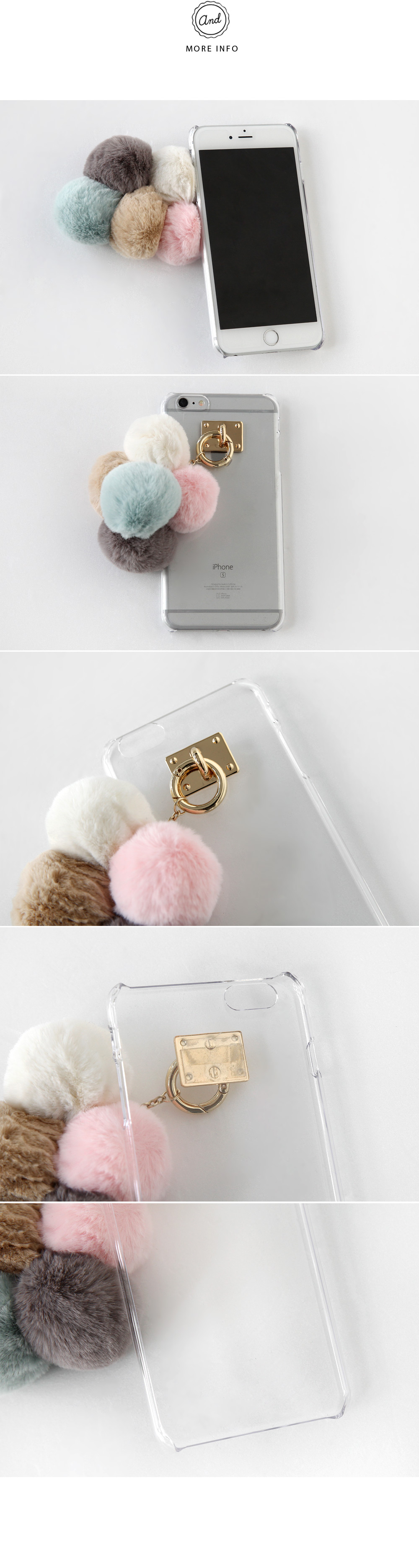 ＊iPhone6/6+,6S/6S+対応＊パステルポンポンスマホケース・全1色 | DHOLIC | 詳細画像7