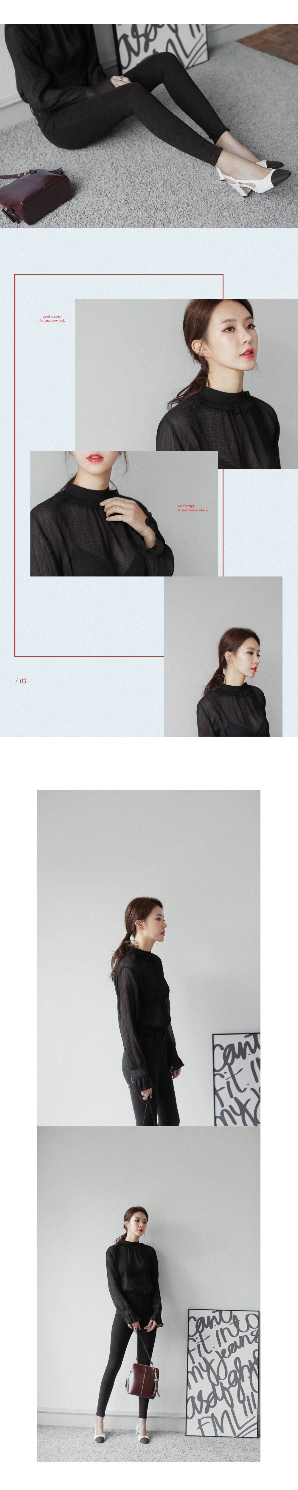 フリルポイントシースルーブラウス・全2色 | DHOLIC | 詳細画像4