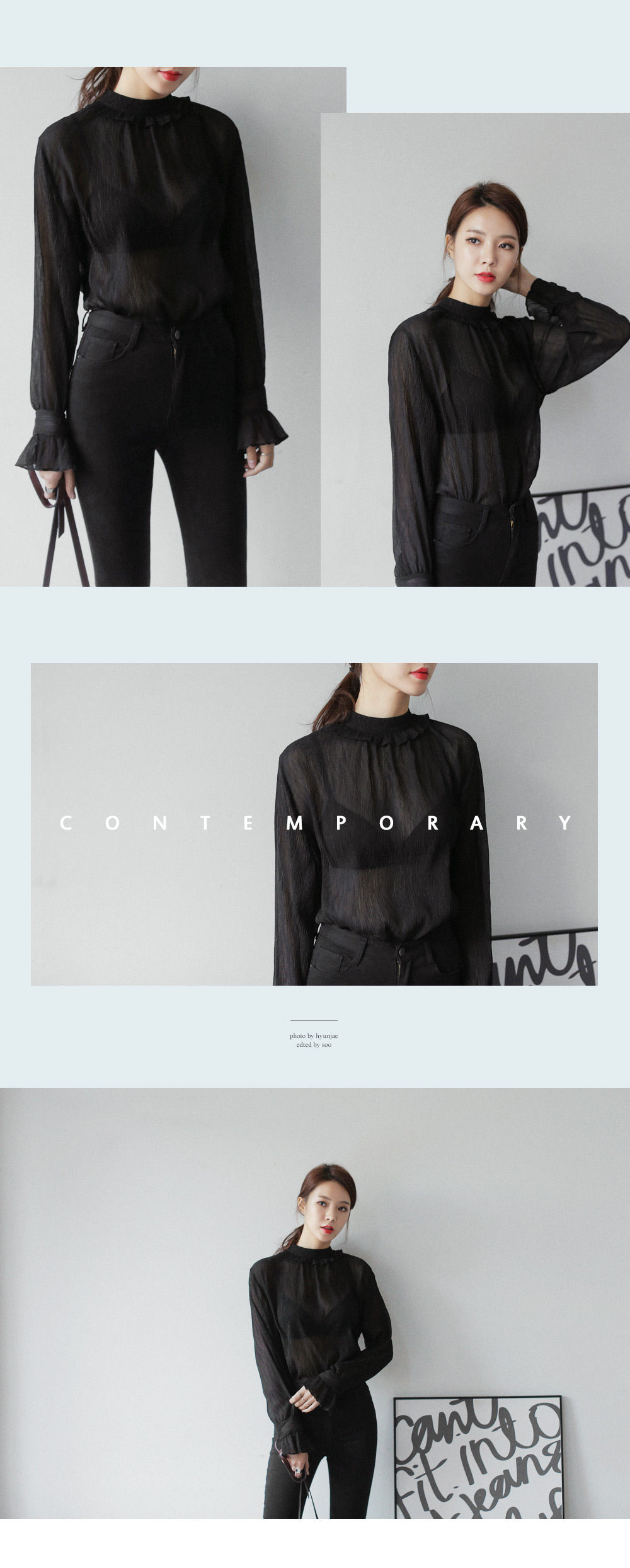 フリルポイントシースルーブラウス・全2色 | DHOLIC | 詳細画像9