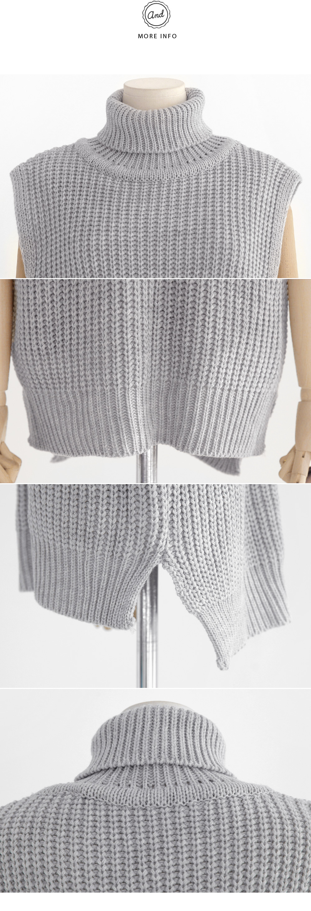 アンバランス丈タートルネックニットベスト・全3色 | DHOLIC | 詳細画像6