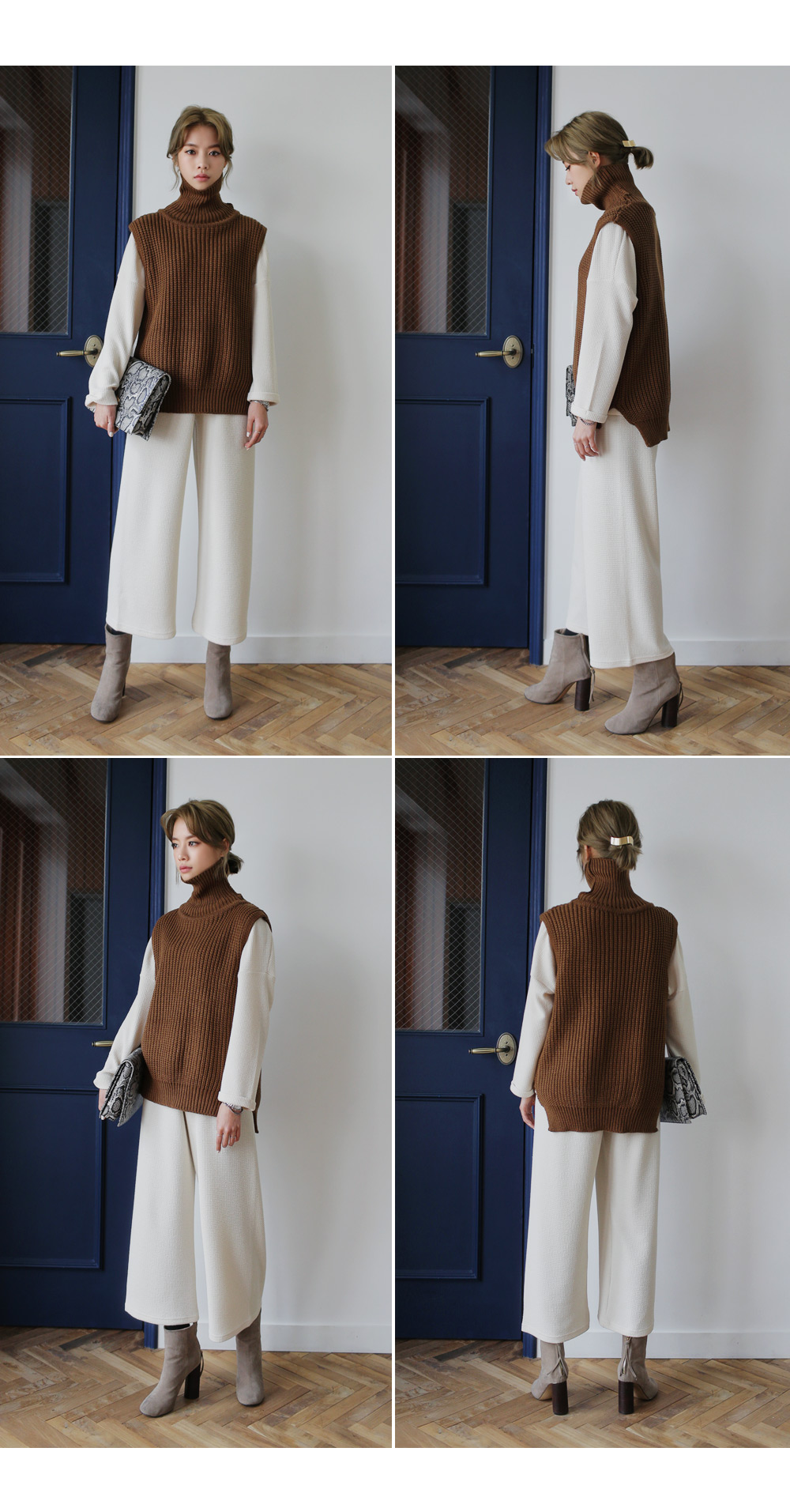 アンバランス丈タートルネックニットベスト・全3色 | DHOLIC | 詳細画像5