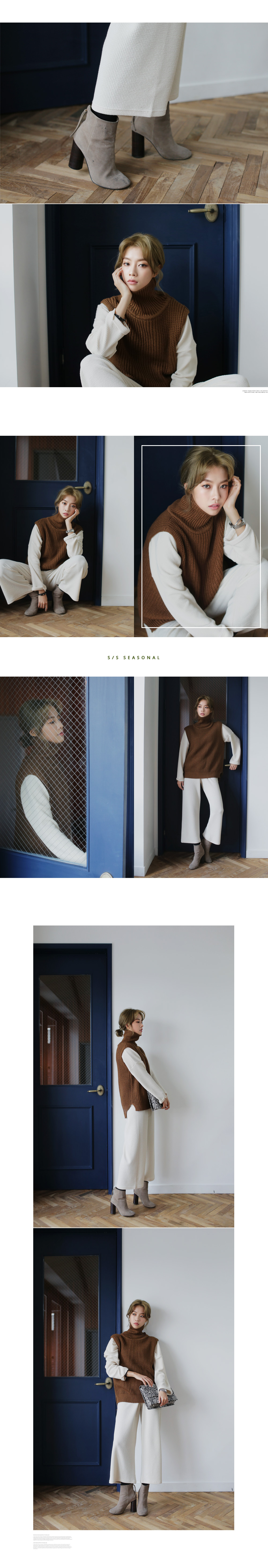 アンバランス丈タートルネックニットベスト・全3色 | DHOLIC | 詳細画像3