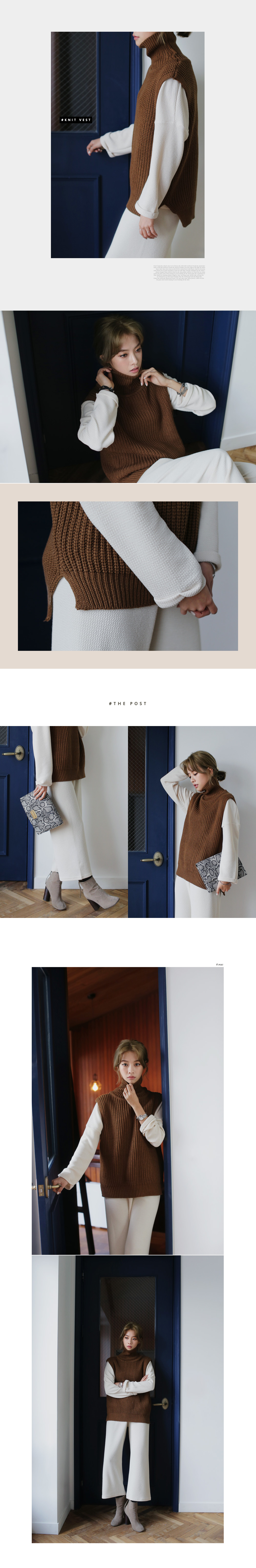 アンバランス丈タートルネックニットベスト・全3色 | DHOLIC | 詳細画像4