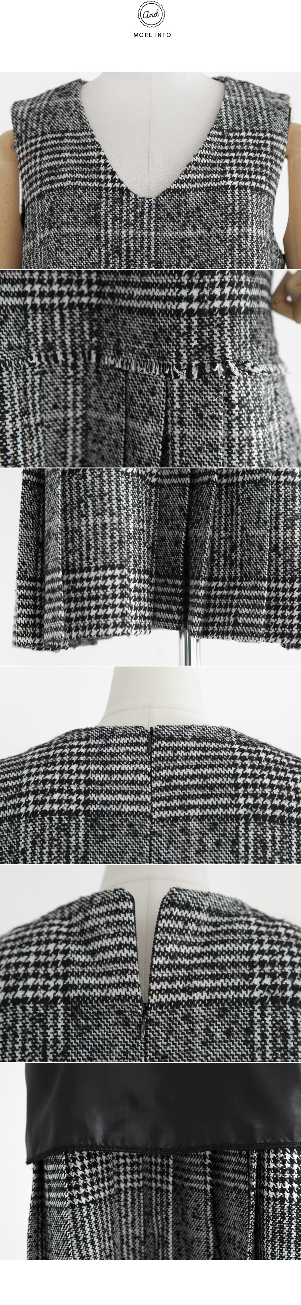 グレンチェックプリーツヘムミディワンピース・全2色 | DHOLIC | 詳細画像7