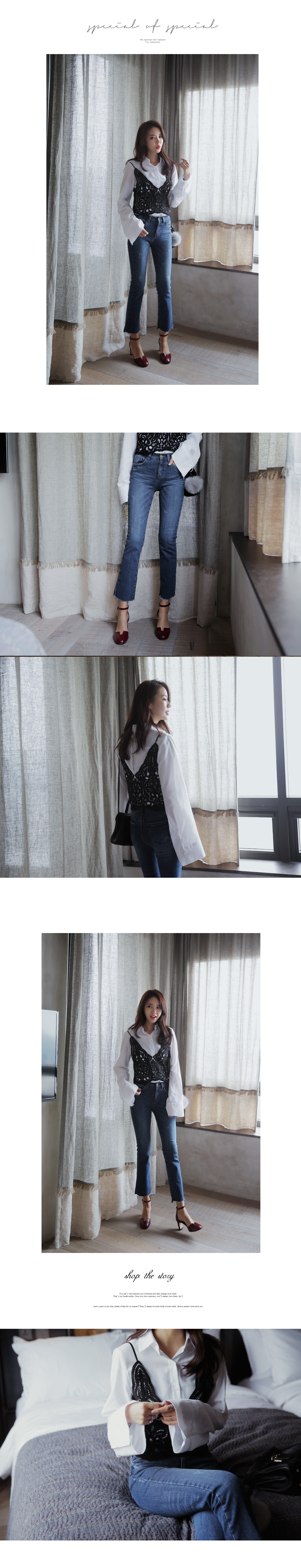 フレイドヘムクロップドフレアデニムパンツ・全1色 | DHOLIC | 詳細画像2