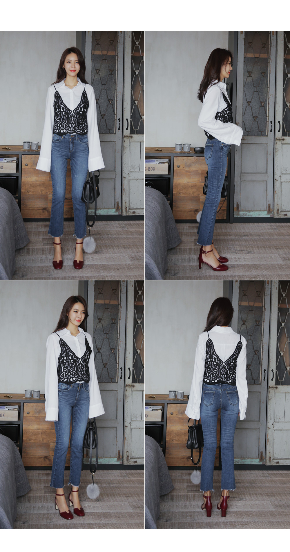 フレイドヘムクロップドフレアデニムパンツ・全1色 | DHOLIC | 詳細画像11