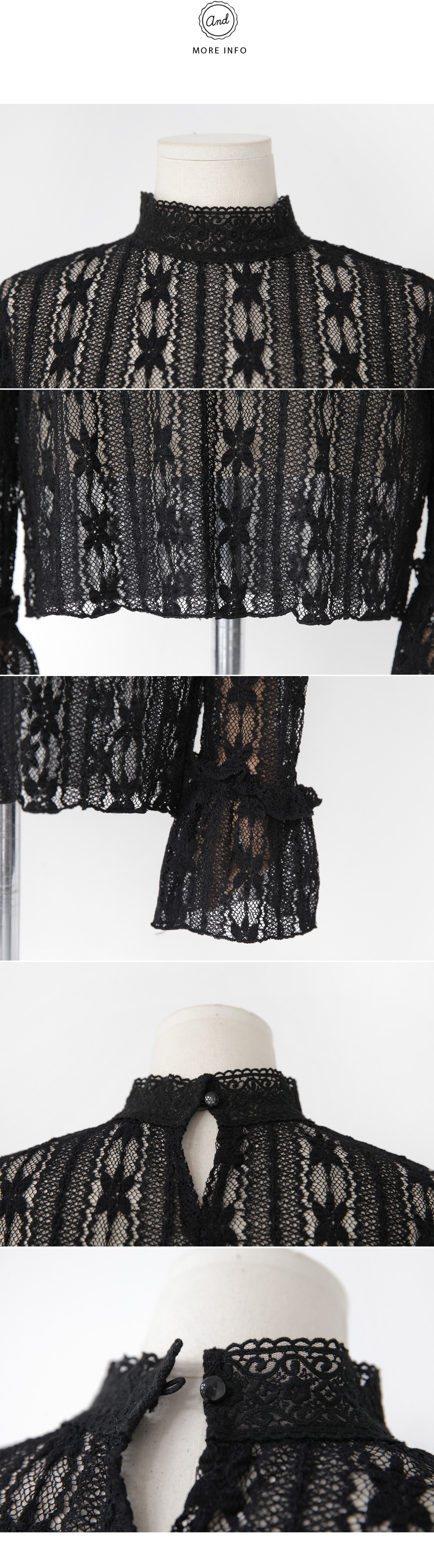 レースパターンベルスリーブブラウス・全2色 | DHOLIC | 詳細画像9