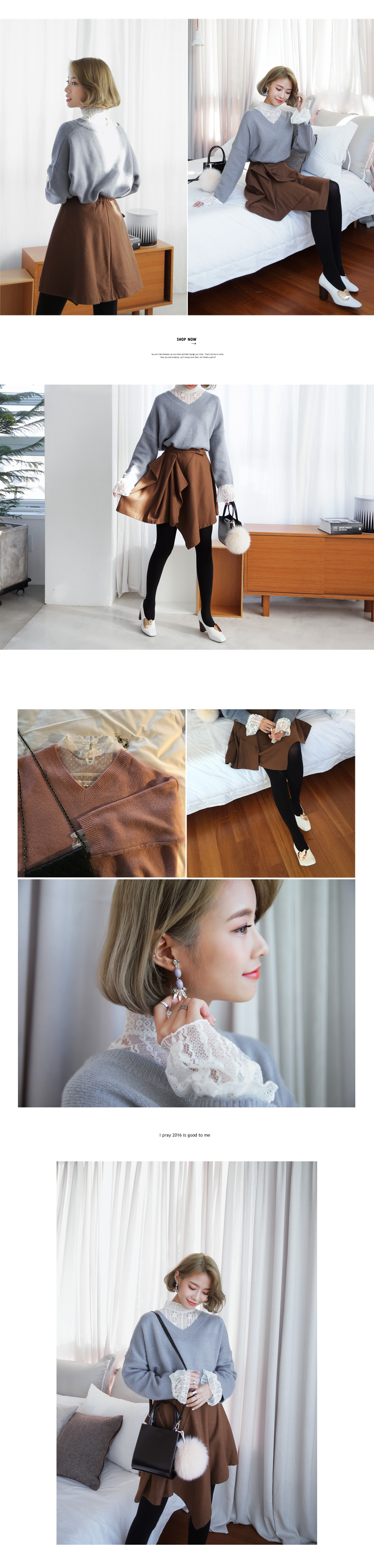 レースパターンベルスリーブブラウス・全2色 | DHOLIC | 詳細画像6