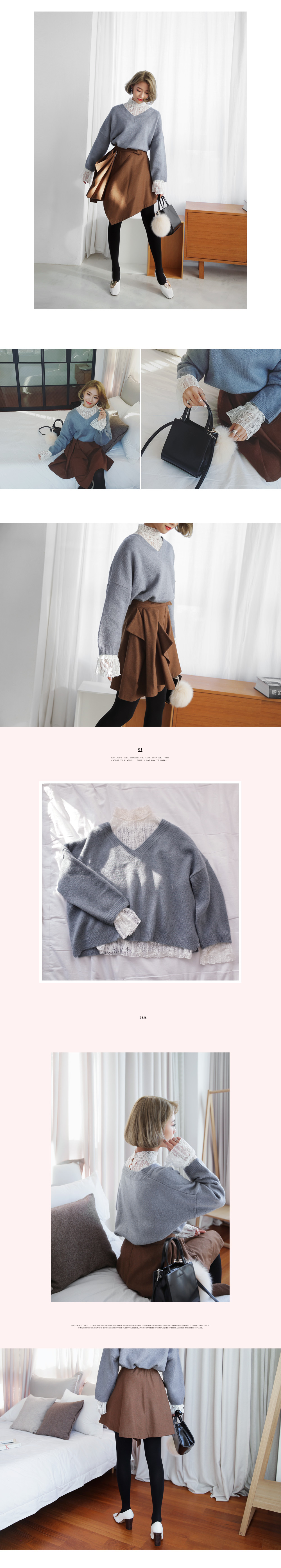 Vネックショート丈ニットプルオーバー・全5色 | DHOLIC | 詳細画像4