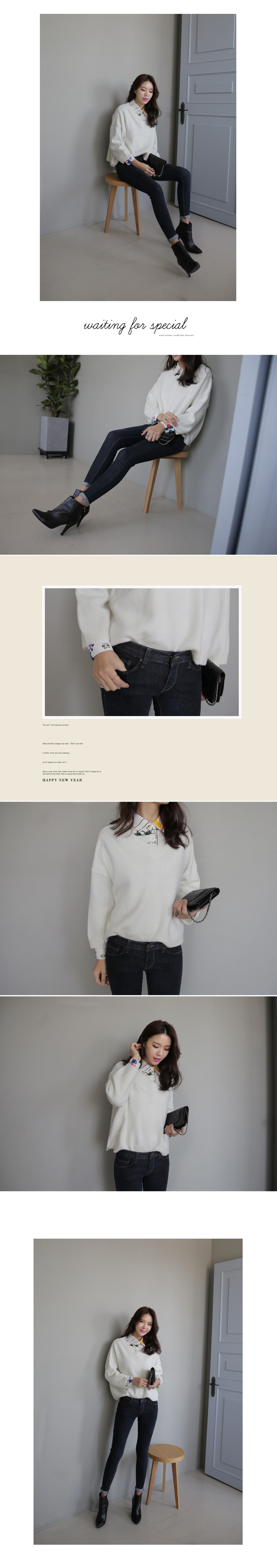 Vネックショート丈ニットプルオーバー・全5色 | DHOLIC | 詳細画像8