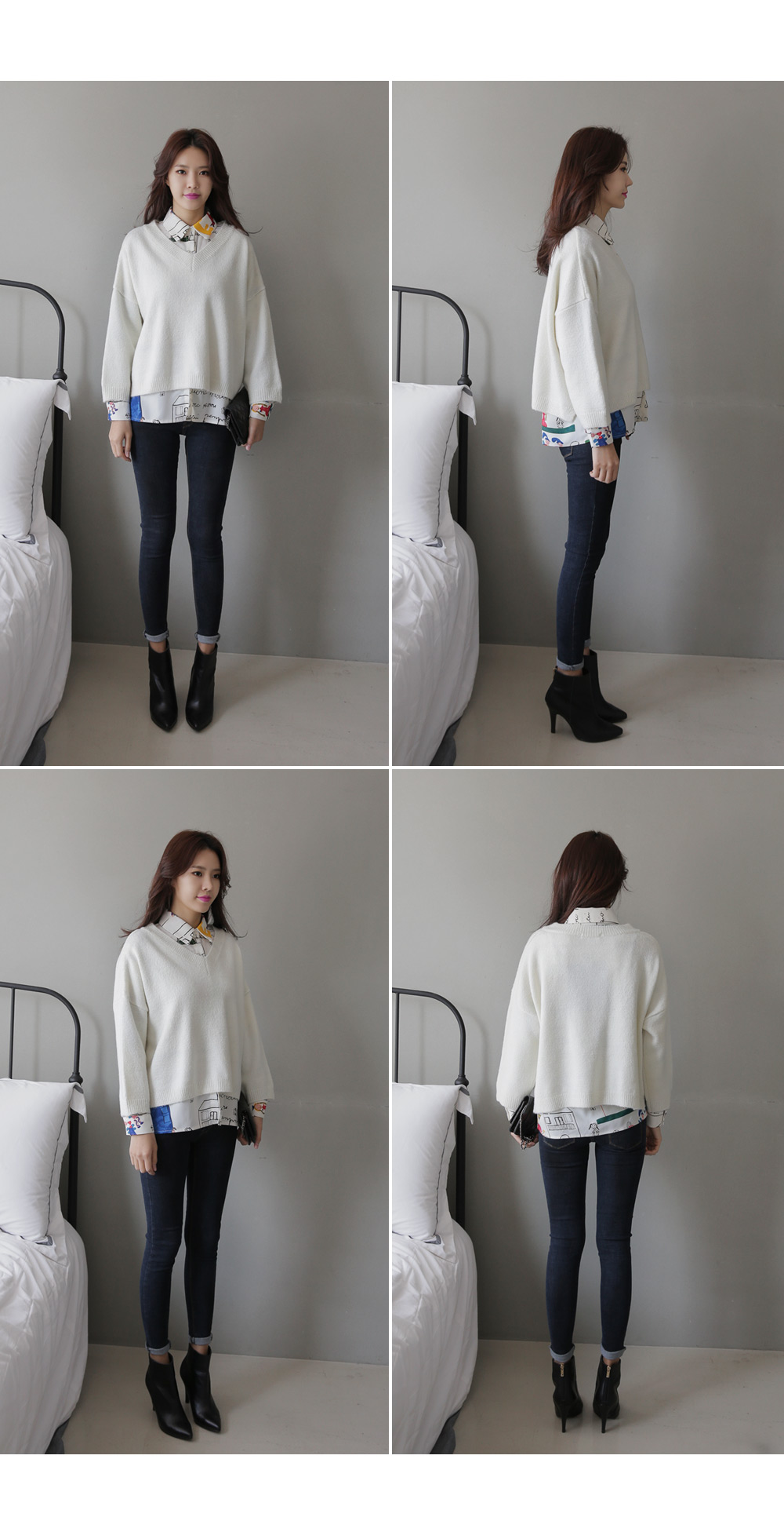 Vネックショート丈ニットプルオーバー・全5色 | DHOLIC | 詳細画像9