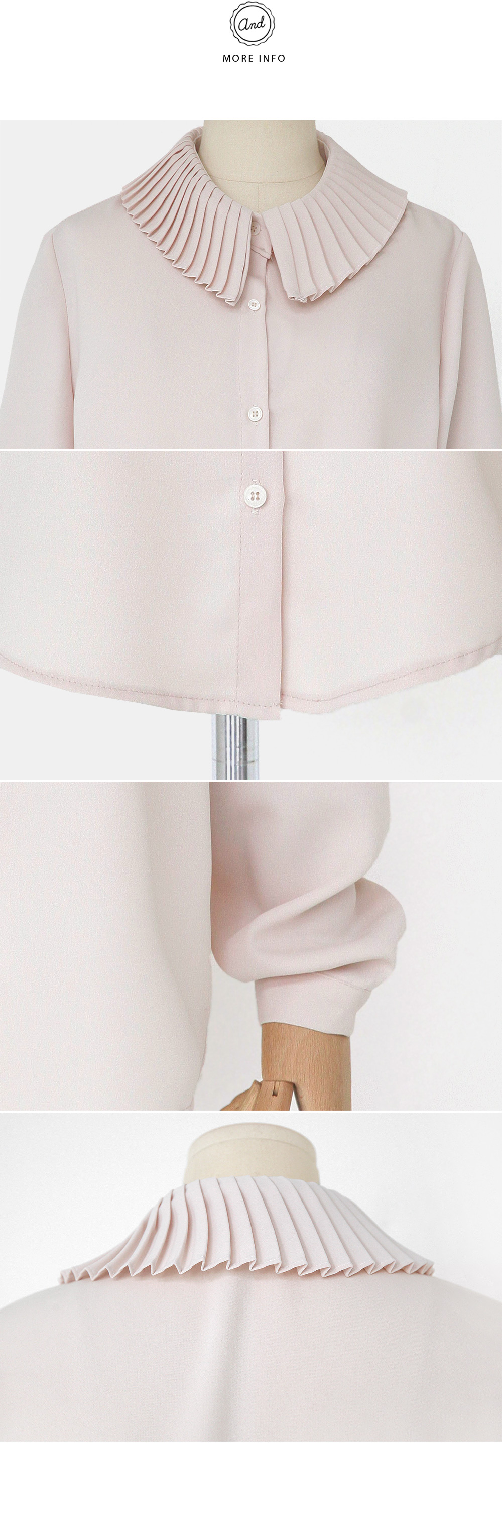 アンバランスプリーツカラーラウンドヘムブラウス・全2色 | DHOLIC | 詳細画像8