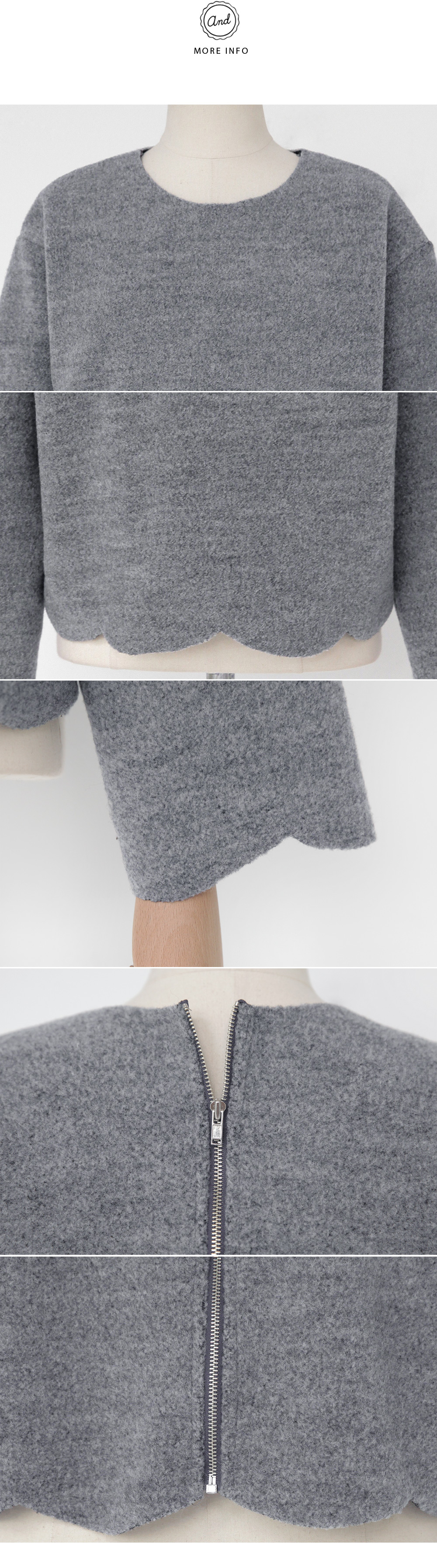 スカラップヘムクロップド丈ブラウス・全4色 | DHOLIC | 詳細画像8