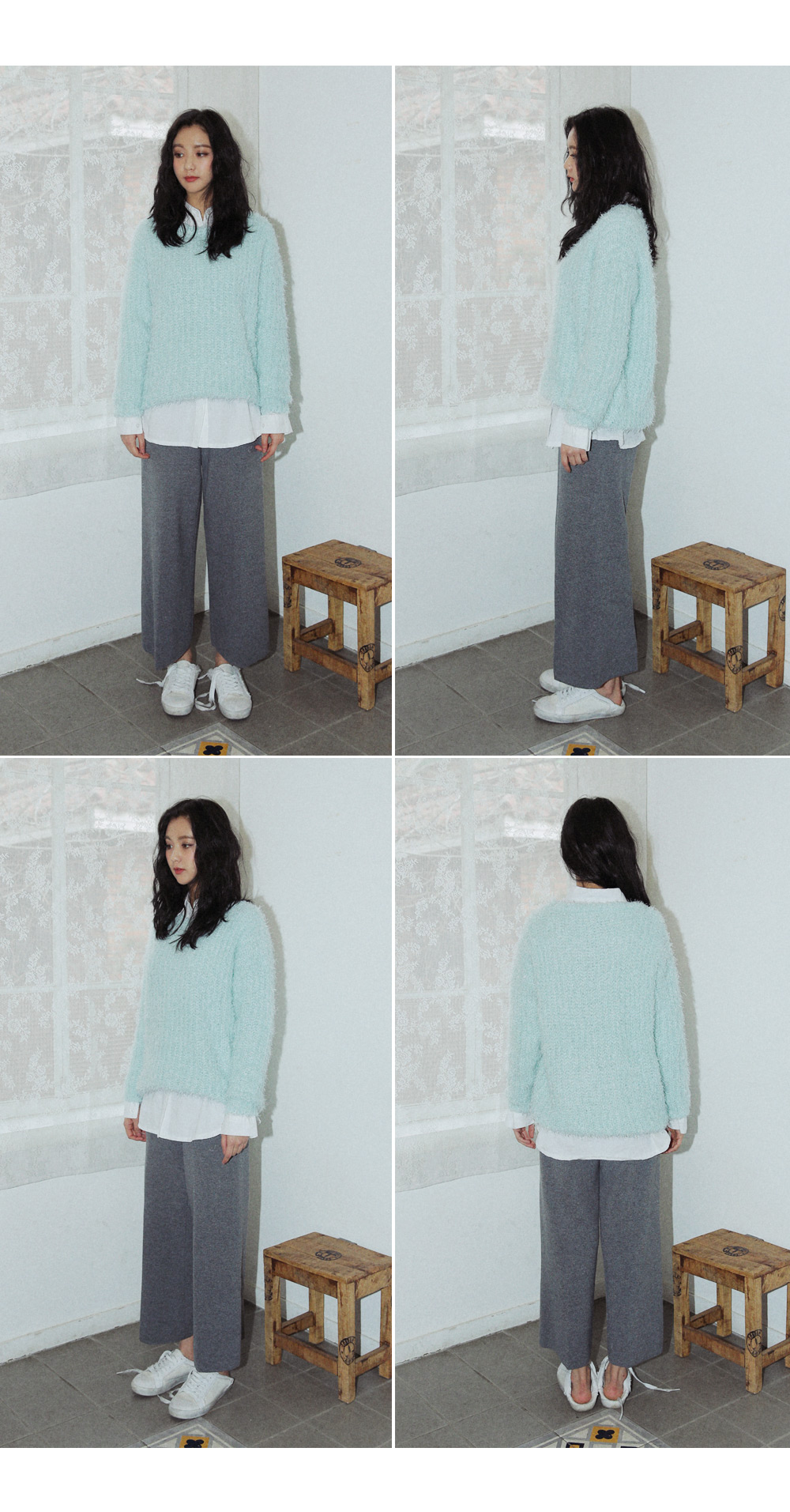 ラウンドネックミントシャギーニットプルオーバー・全1色 | DHOLIC | 詳細画像6