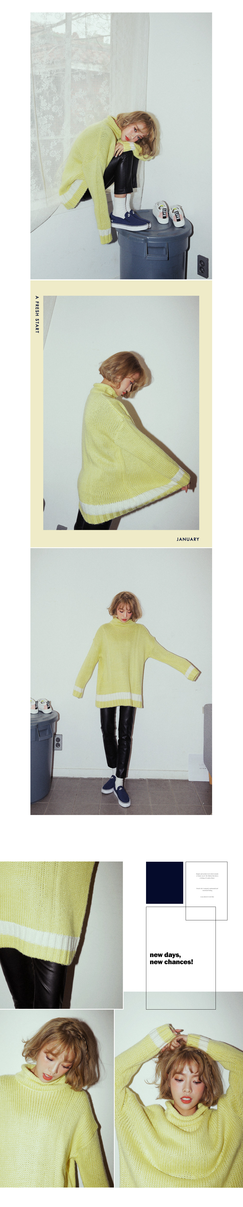 ラインポイントロールハイネックニットプルオーバー・全5色 | DHOLIC | 詳細画像4