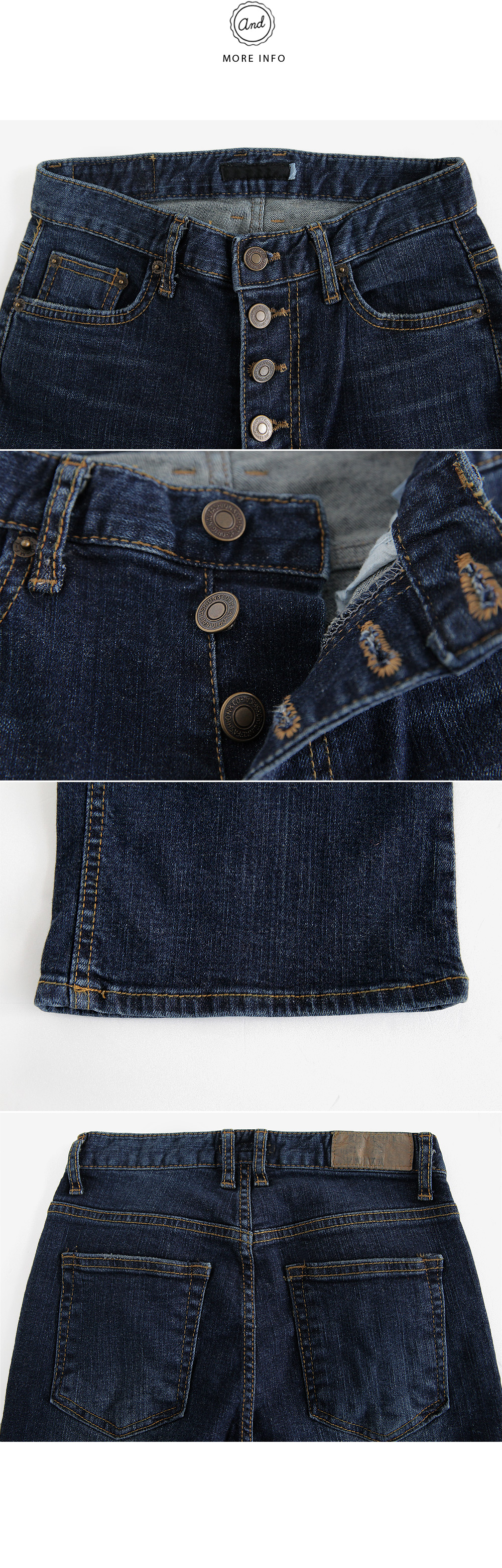 ボタンフライブルーデニムフレアジーンズ・全1色 | DHOLIC | 詳細画像7