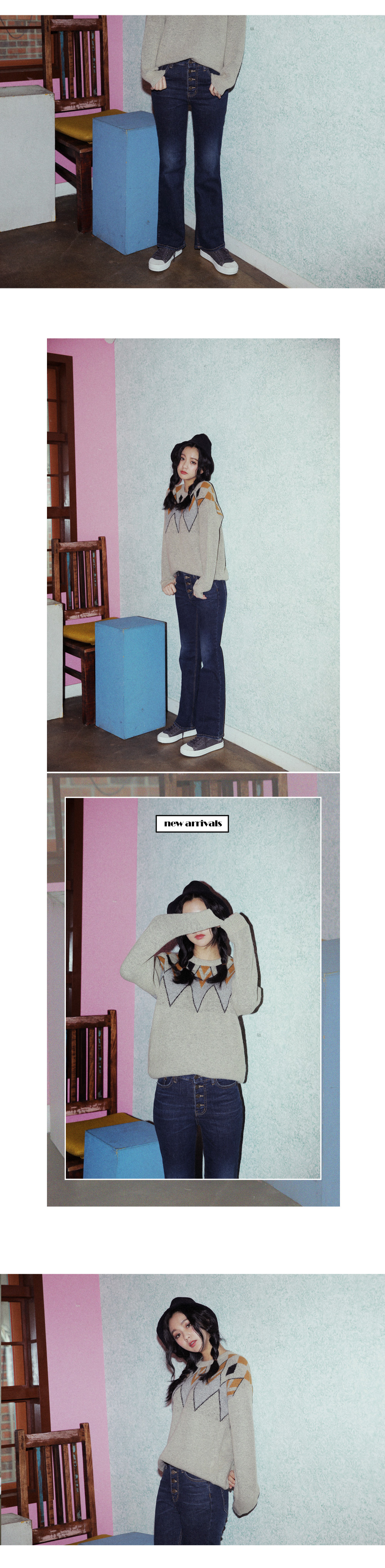 ボタンフライブルーデニムフレアジーンズ・全1色 | DHOLIC | 詳細画像5