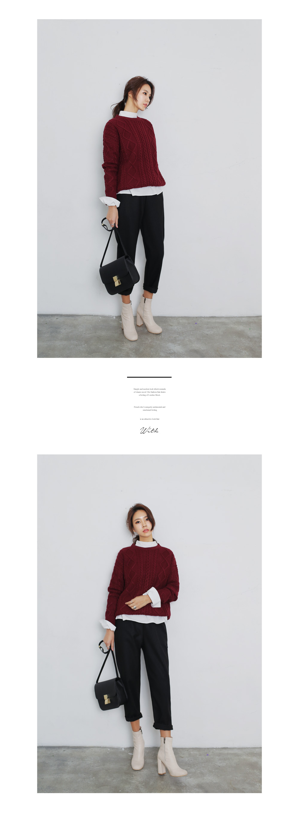 2TYPEロールネックロングカフスブラウス・全2色 | DHOLIC | 詳細画像8