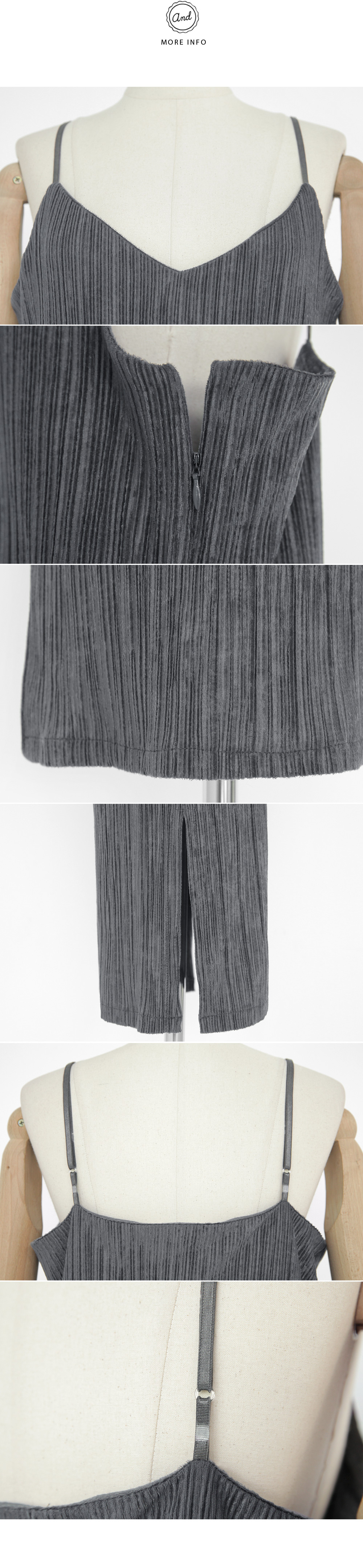 プリーツディテールVネックべロアワンピース・全3色 | DHOLIC | 詳細画像8