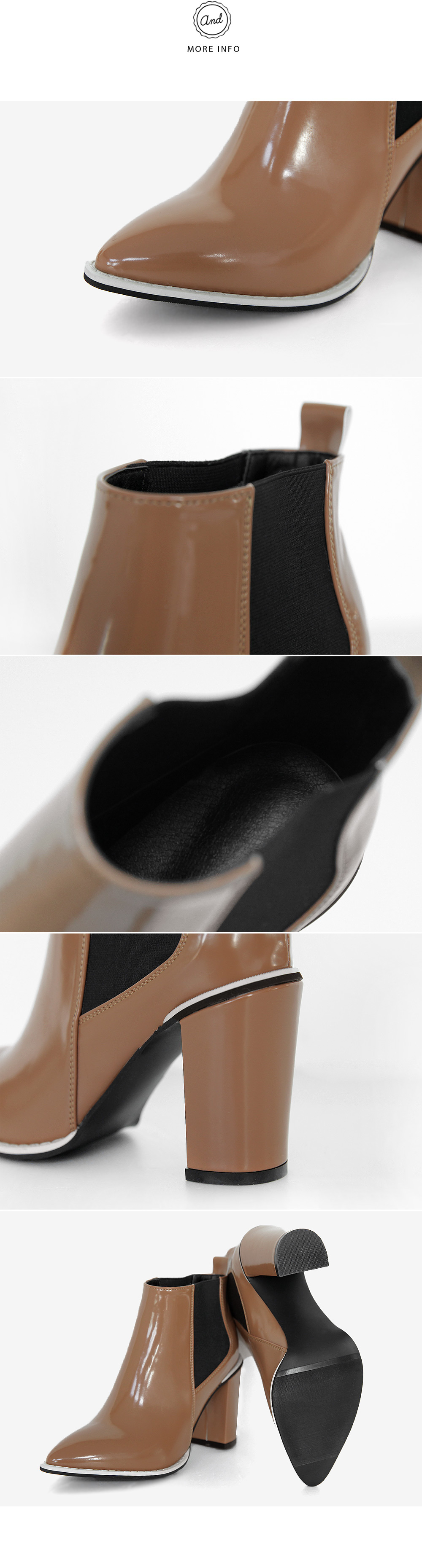 ポンテッドトゥライン配色アンクルブーツ・全2色 | DHOLIC | 詳細画像5