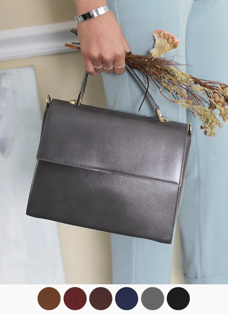 フェイクレザー2WAYスクエアバッグ・全6色 | DHOLIC | 詳細画像1