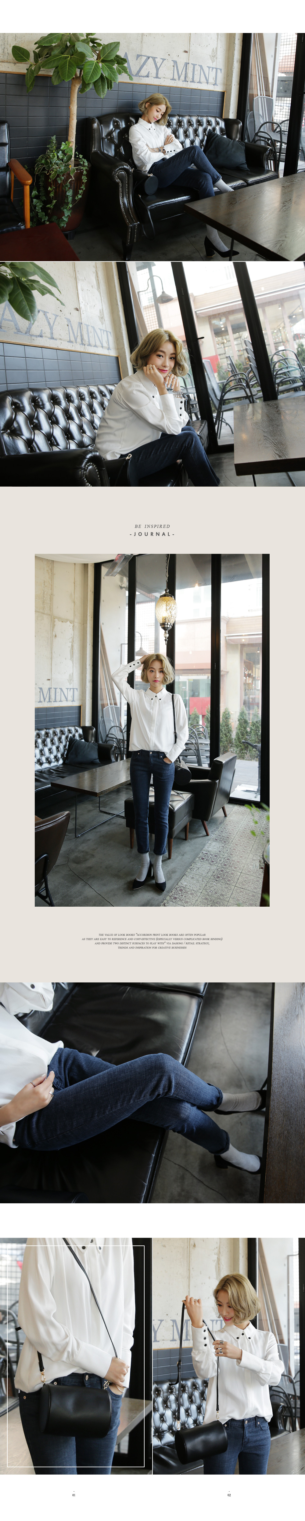 配色ボタンポイントブラウス・全2色 | DHOLIC | 詳細画像2