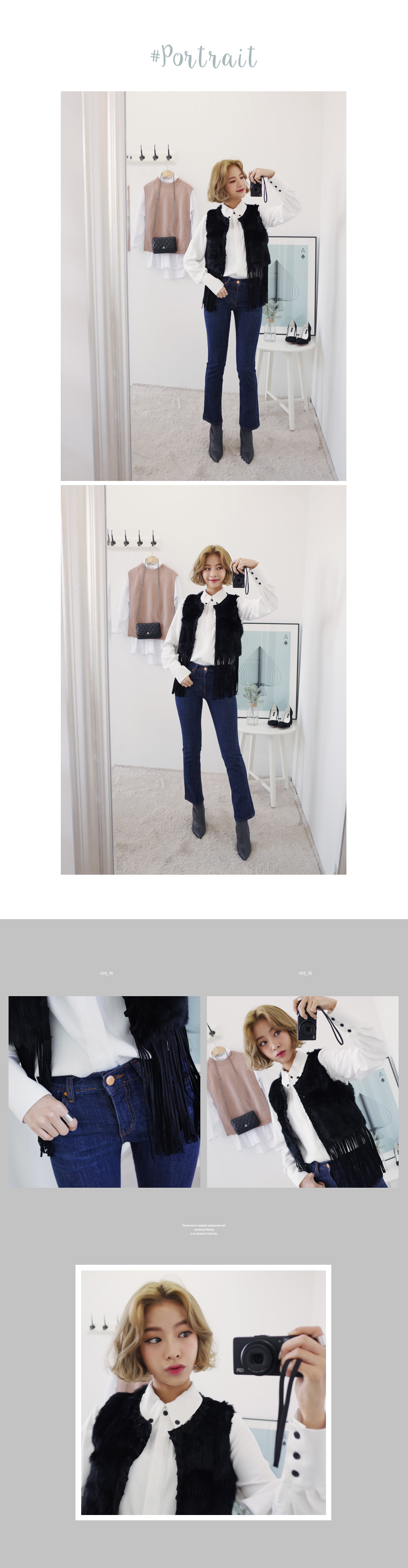 配色ボタンポイントブラウス・全2色 | DHOLIC | 詳細画像7