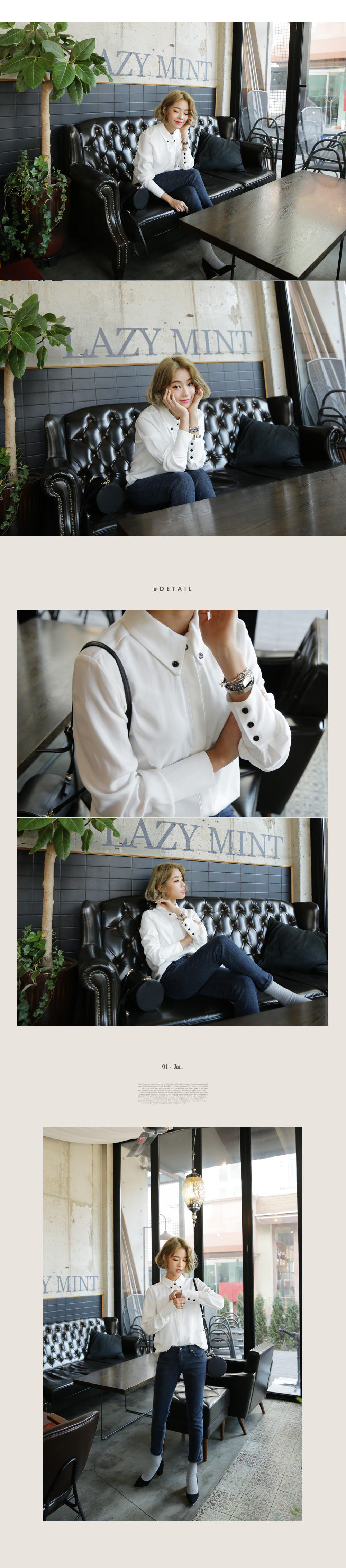 配色ボタンポイントブラウス・全2色 | DHOLIC | 詳細画像9