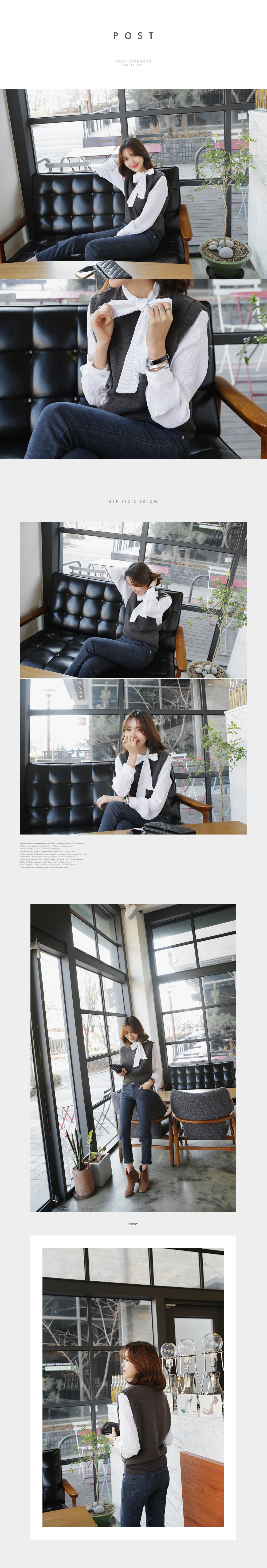 リンクル素材ロングタイブラウス・全3色 | DHOLIC | 詳細画像4