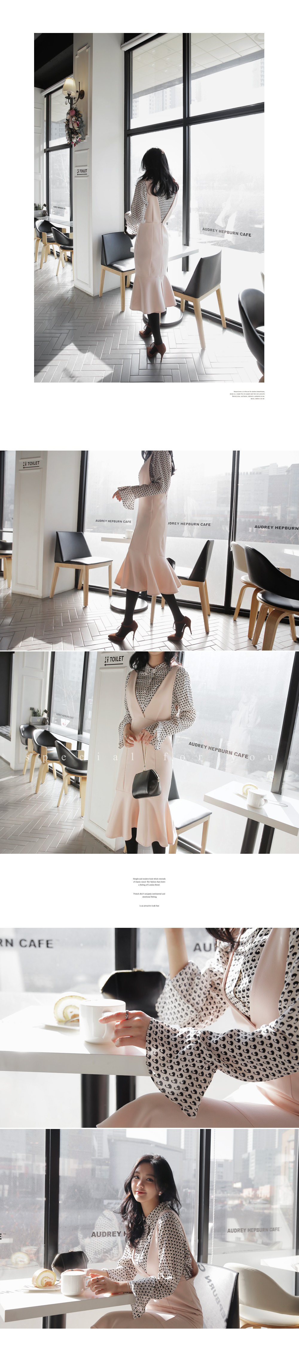 Vネックミモレ丈マーメイドワンピース・全4色 | DHOLIC | 詳細画像4