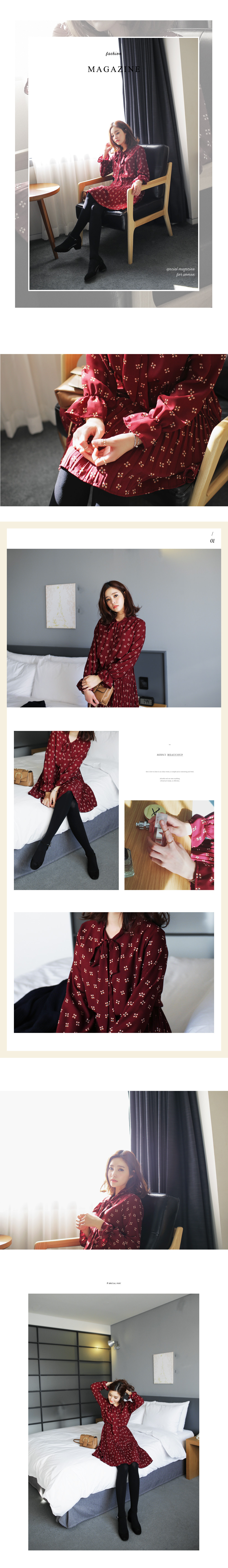 スクエアパターンタイネックワンピース・全1色 | DHOLIC | 詳細画像2