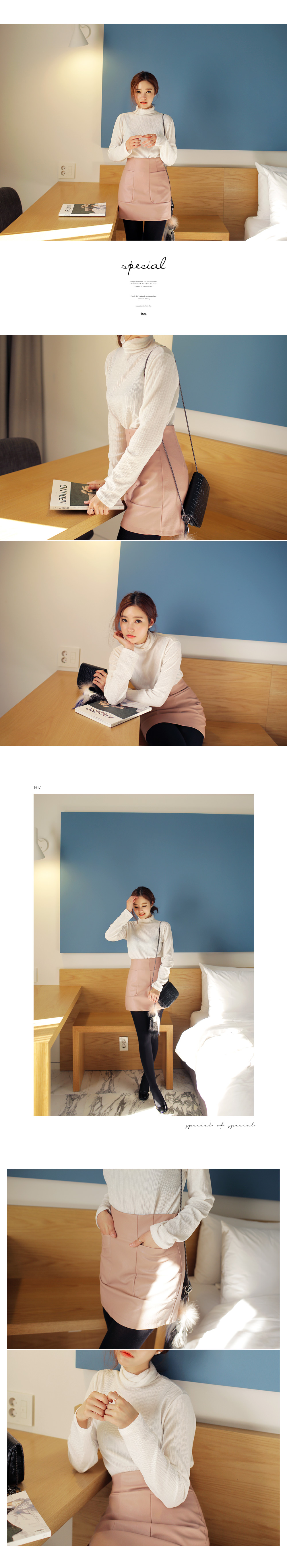 リンクル素材ハイネックTシャツ・全3色 | DHOLIC | 詳細画像2