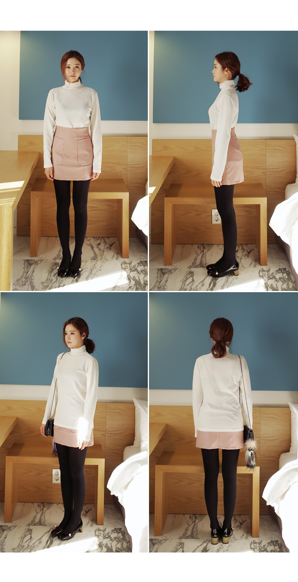 リンクル素材ハイネックTシャツ・全3色 | DHOLIC | 詳細画像8