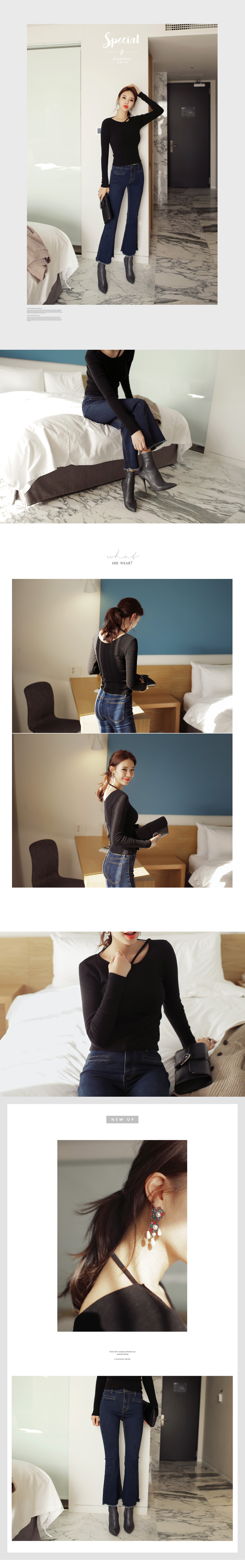 フレイドヘムハイウエストブーツカットデニムパンツ・全1色 | DHOLIC | 詳細画像2