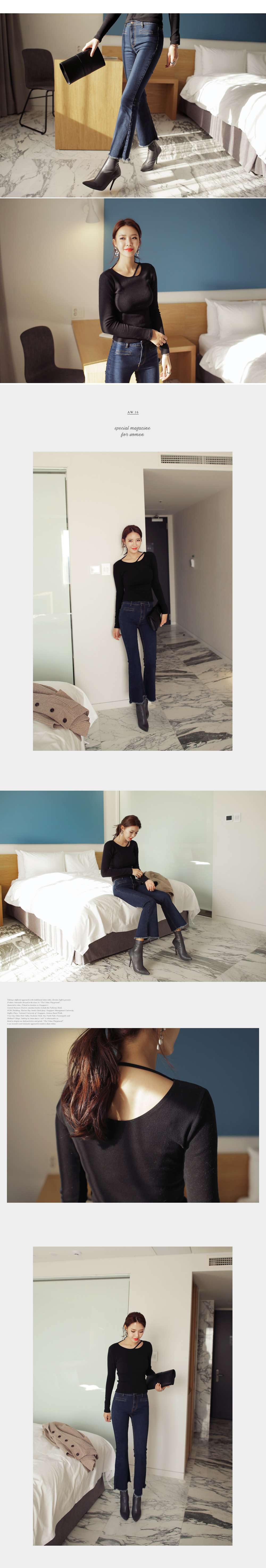 フレイドヘムハイウエストブーツカットデニムパンツ・全1色 | DHOLIC | 詳細画像4