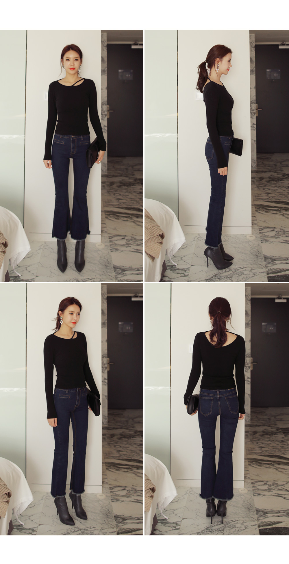 フレイドヘムハイウエストブーツカットデニムパンツ・全1色 | DHOLIC | 詳細画像9