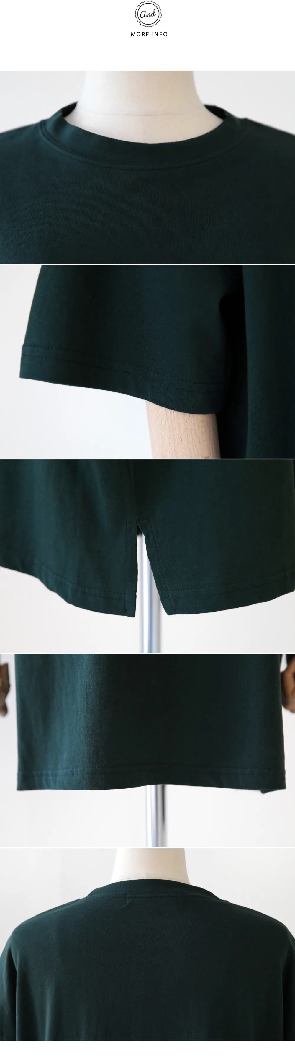 モダール素材サイドスリットハーフスリーブTシャツ・全4色 | DHOLIC | 詳細画像14