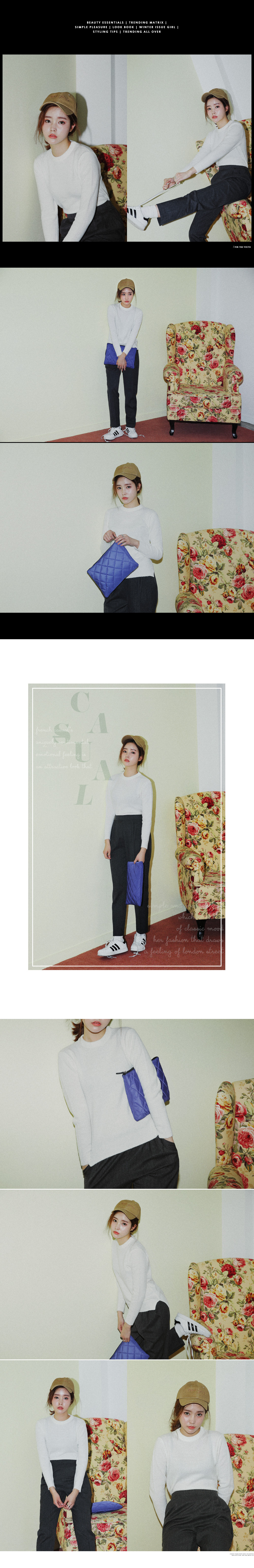 サイドスリットスリムフィットニットプルオーバー・全3色 | DHOLIC | 詳細画像3