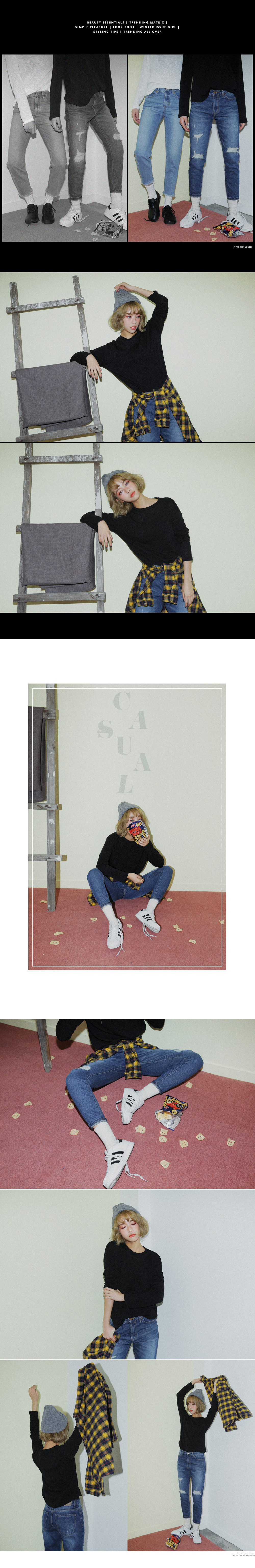 <font color=red><b>**雑誌S cawaii!4月号掲載**</b></font>フレイドヘムハイウエストデニムパンツ・全1色 | DHOLIC | 詳細画像14