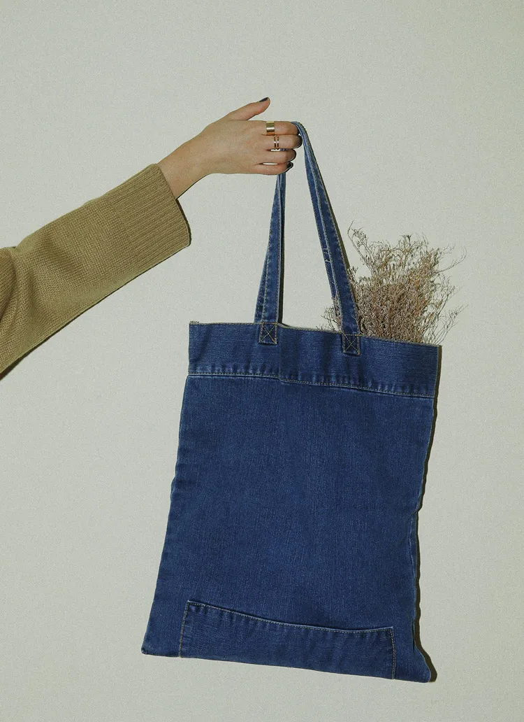 ステッチポイントデニムトートバッグ・全1色 | DHOLIC | 詳細画像1