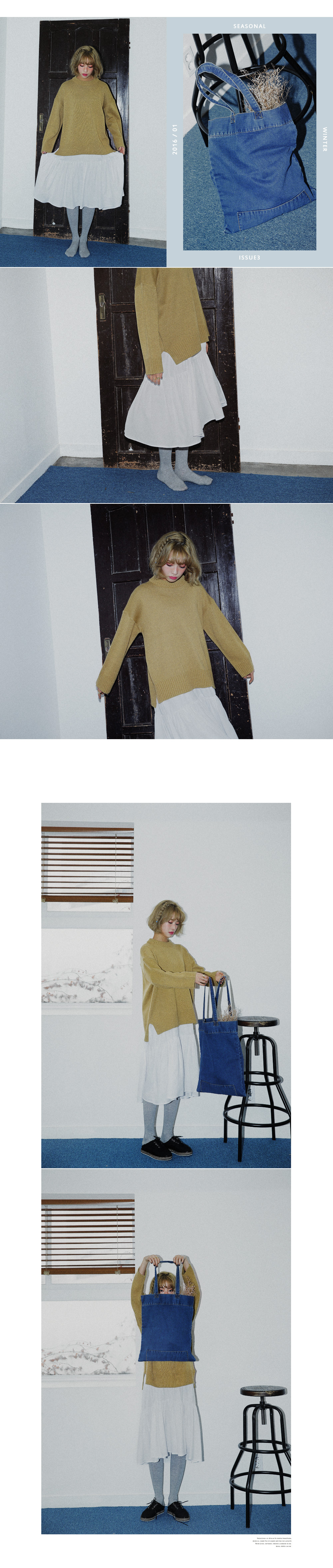 ステッチポイントデニムトートバッグ・全1色 | DHOLIC | 詳細画像5