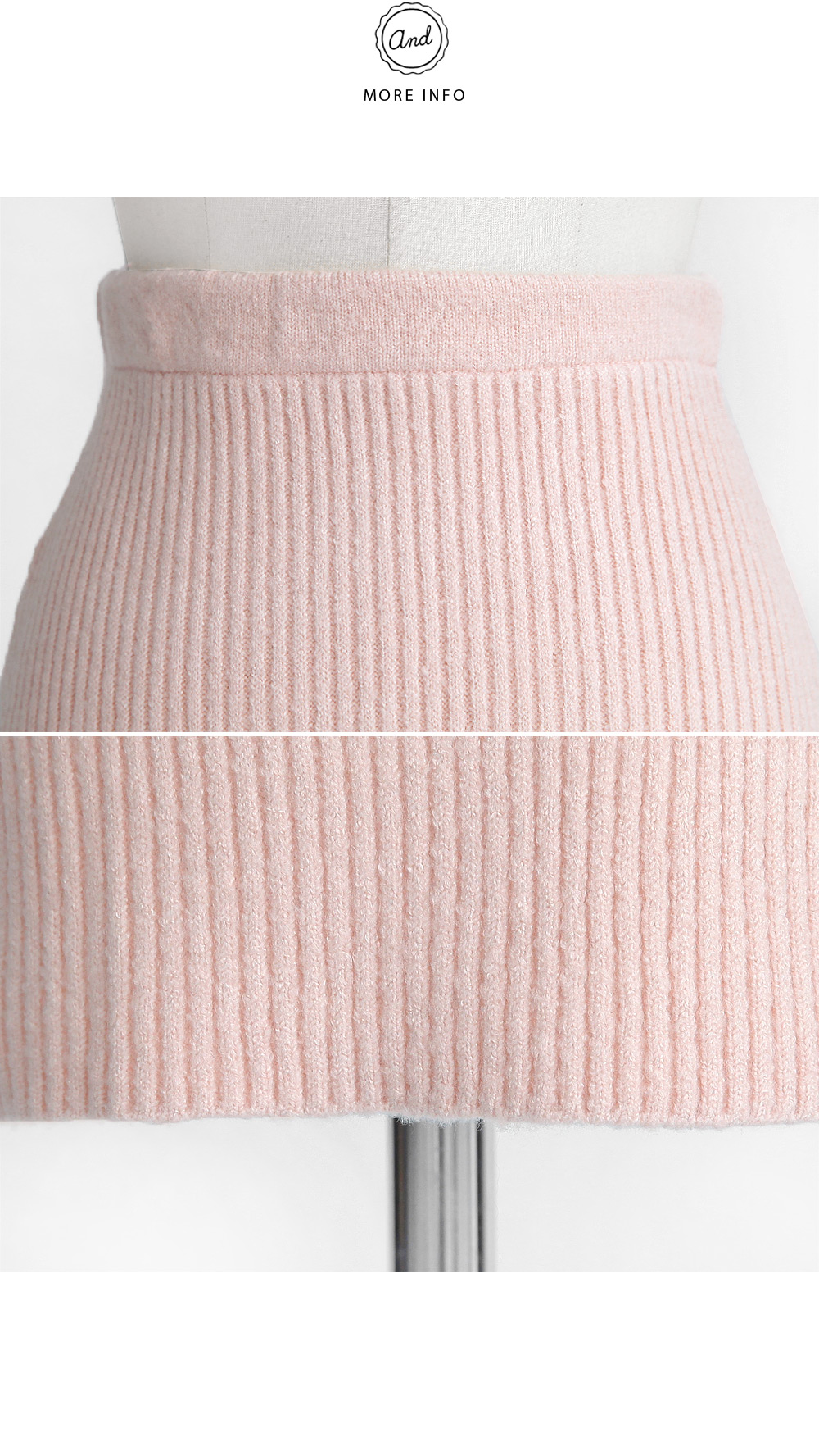 パステルカラーリブニットタイトミニスカート・全3色 | DHOLIC | 詳細画像6