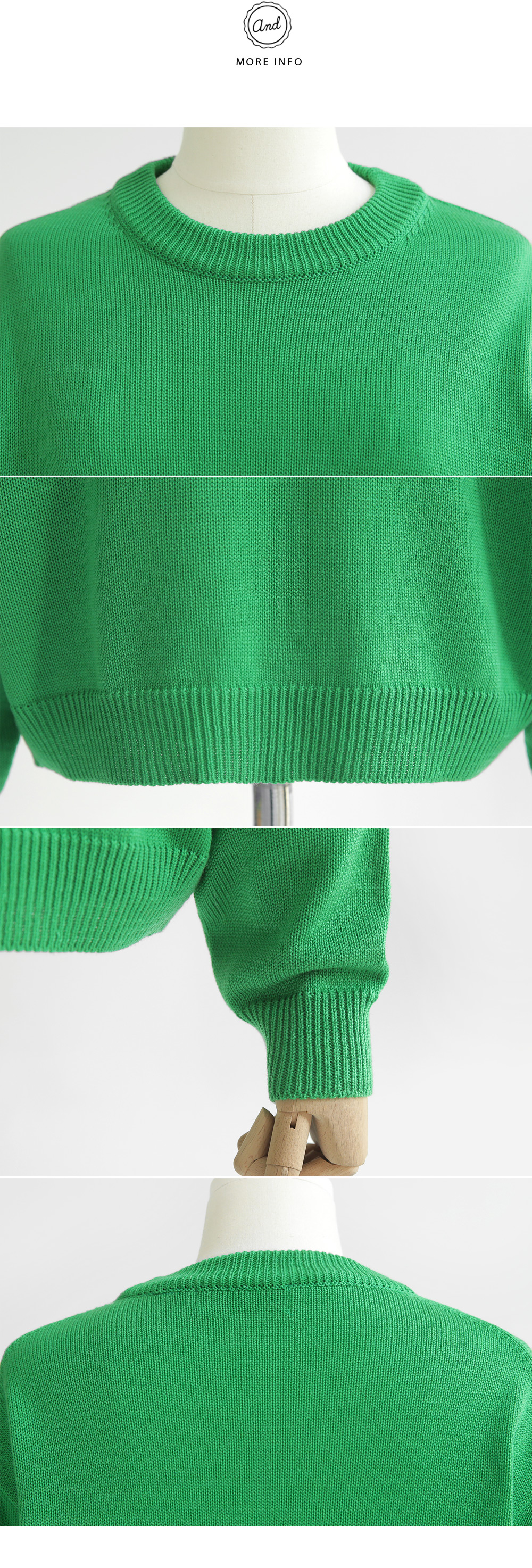 ビビッドカラーラウンドネックニットプルオーバー・全4色 | DHOLIC | 詳細画像10