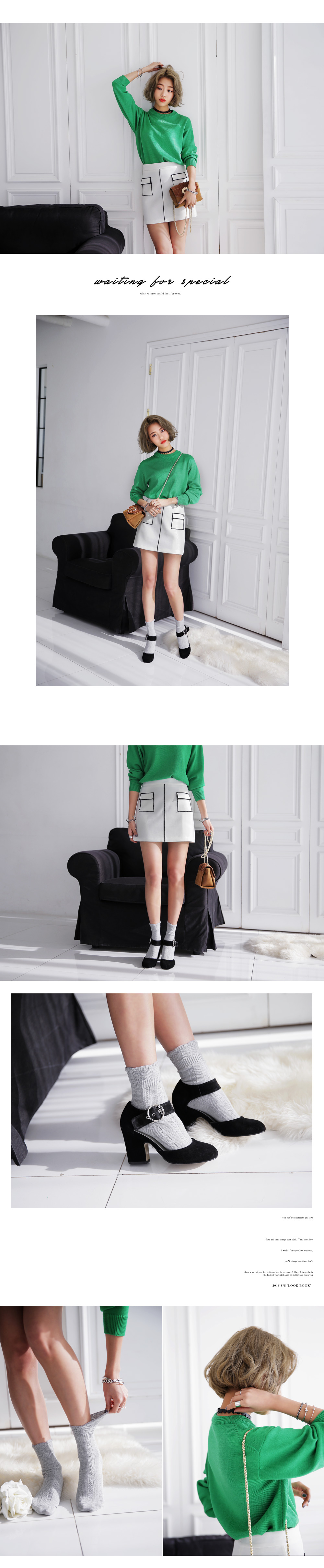 ビビッドカラーラウンドネックニットプルオーバー・全4色 | DHOLIC | 詳細画像2