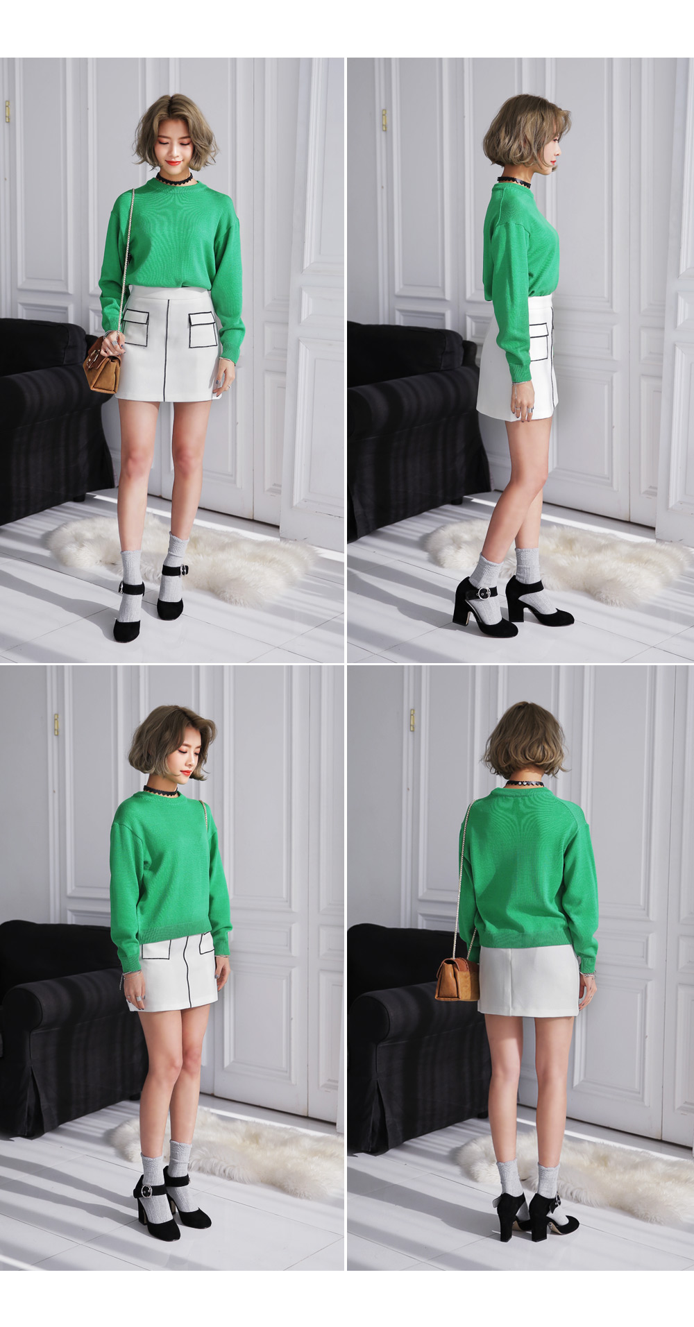 ビビッドカラーラウンドネックニットプルオーバー・全4色 | DHOLIC | 詳細画像9