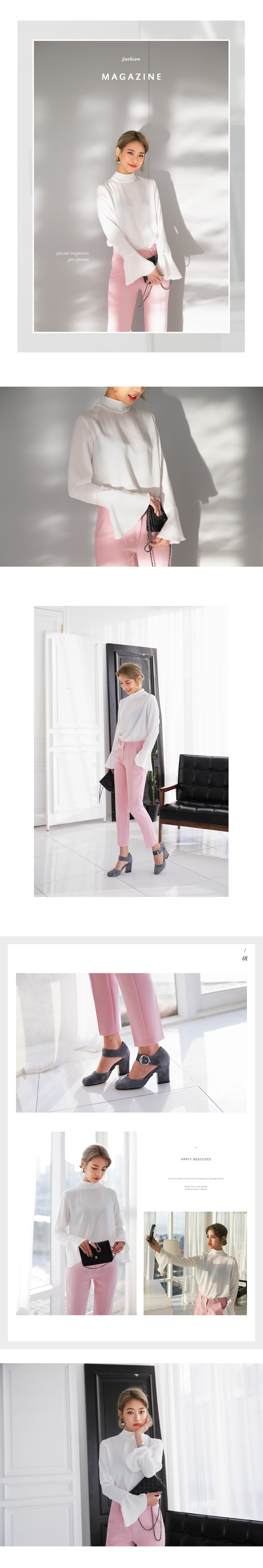 ベルスリーブハイネックブラウス・全3色 | DHOLIC | 詳細画像2