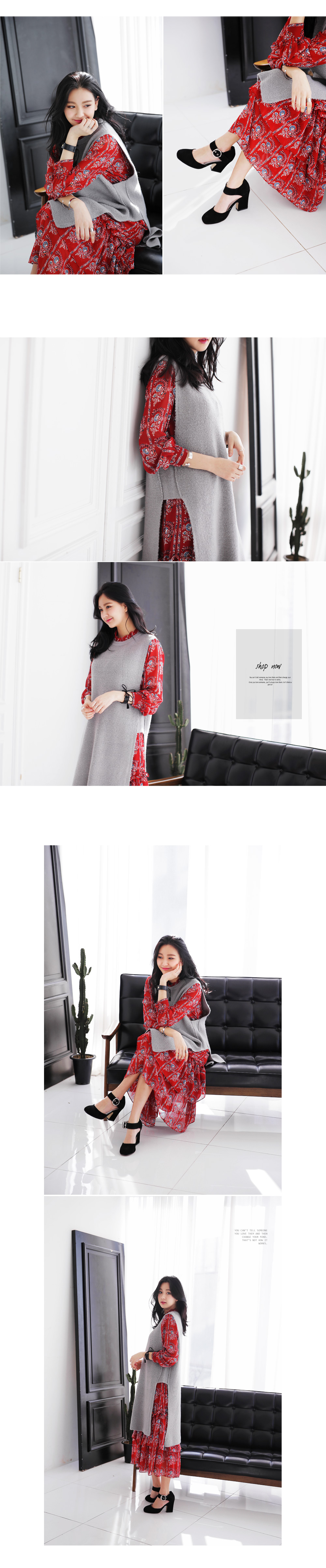 エスニック風フラワーパターンロングワンピース・全2色 | DHOLIC | 詳細画像7