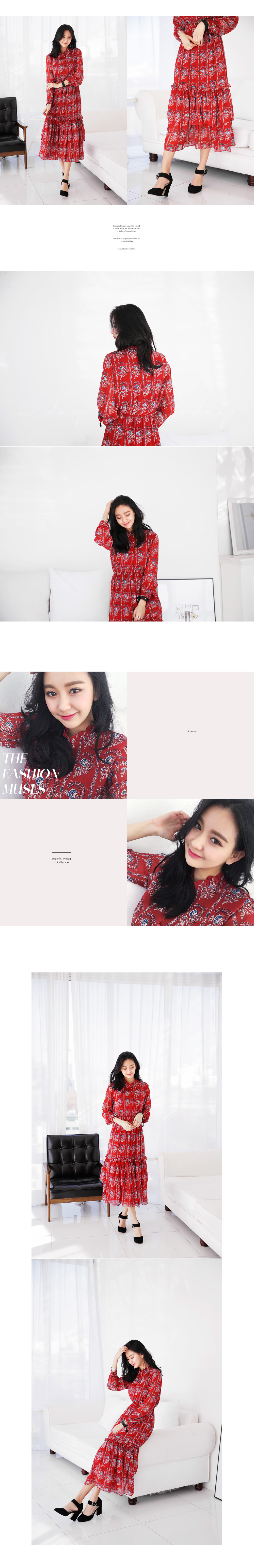 エスニック風フラワーパターンロングワンピース・全2色 | DHOLIC | 詳細画像8