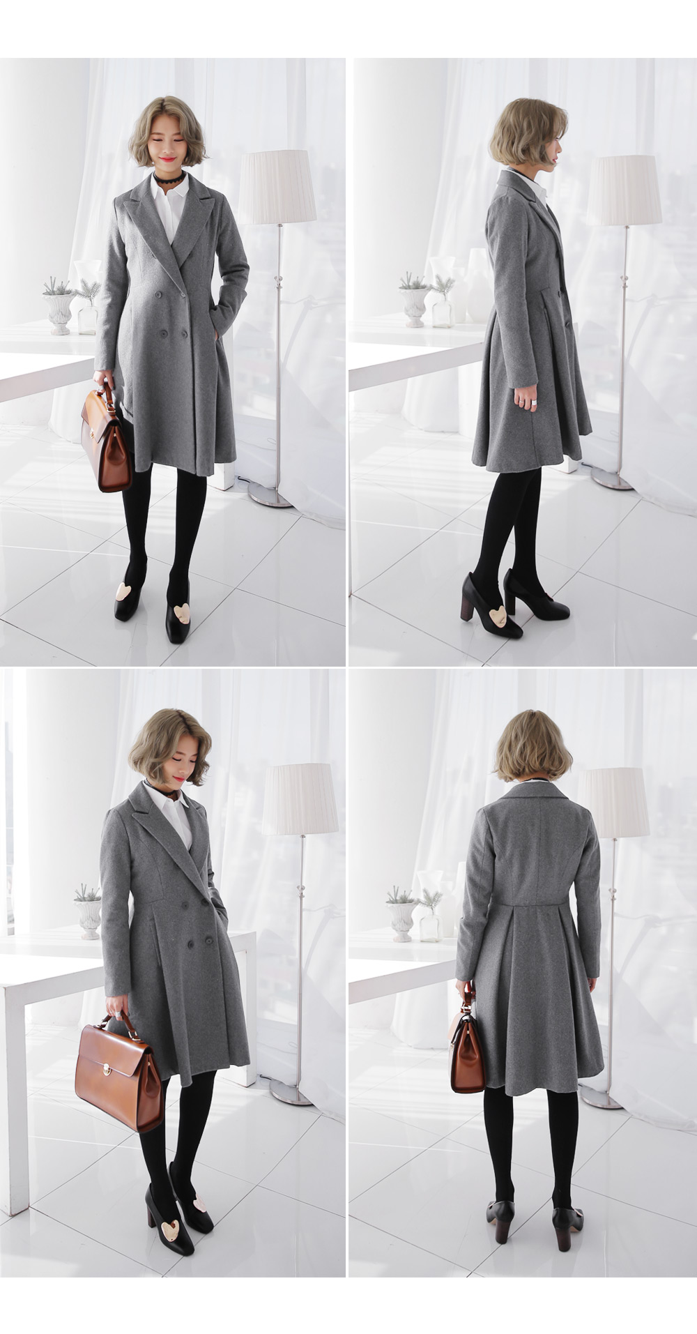 ピークドラペルダブルボタンフレアコート・全3色 | DHOLIC | 詳細画像6